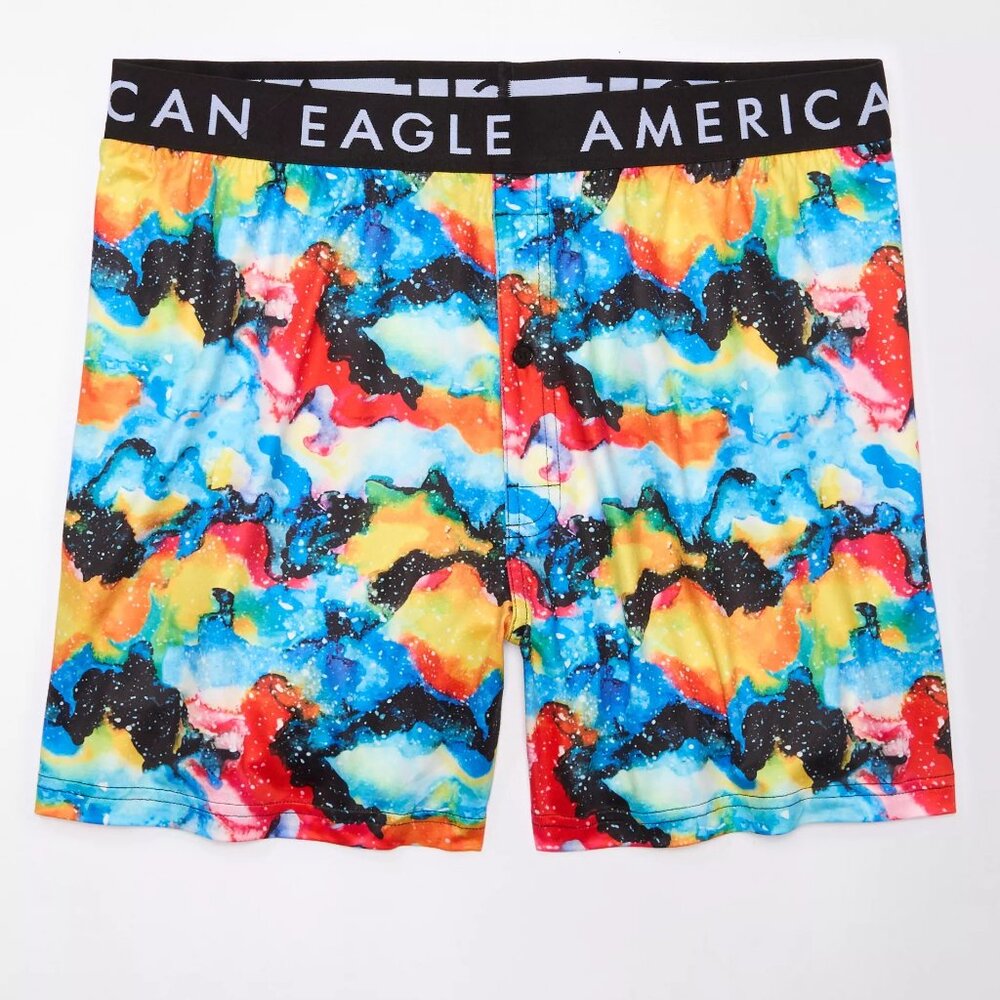 American Eagle AE Men's Watercolors Ultra Soft Pocket Boxer Short  NWT